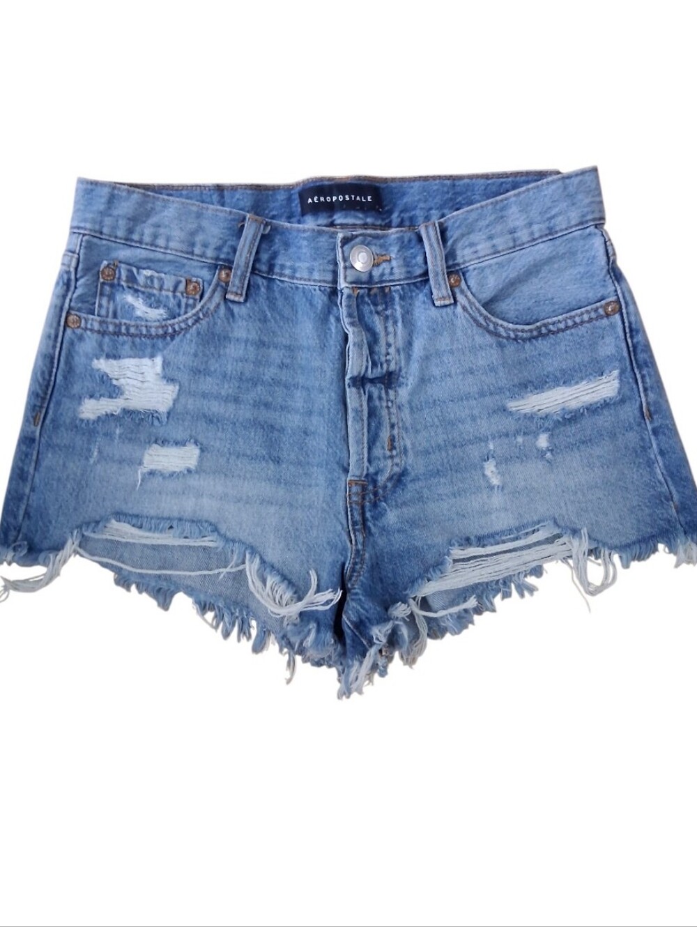 Aéropostale Premium Air Mid-Rise Boyfriend Denim Shorts - Size 2